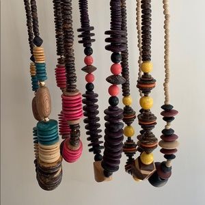 African wood bead necklace assortment (5)